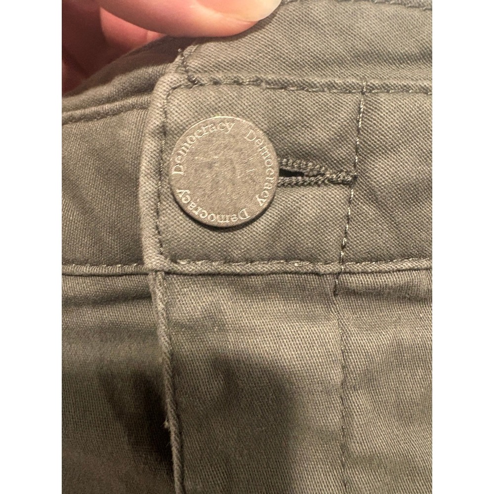 Democracy Ab Tech Pants Womens Sz 14 Olive Green High Rise Tapered Twill Chino - Picture 4 of 11